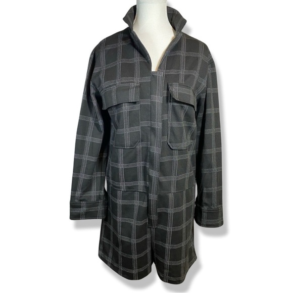 ⭐️ZARA Plaid Flannel Front Zip Long Sleeve Shirt Romper - Picture 2 of 5